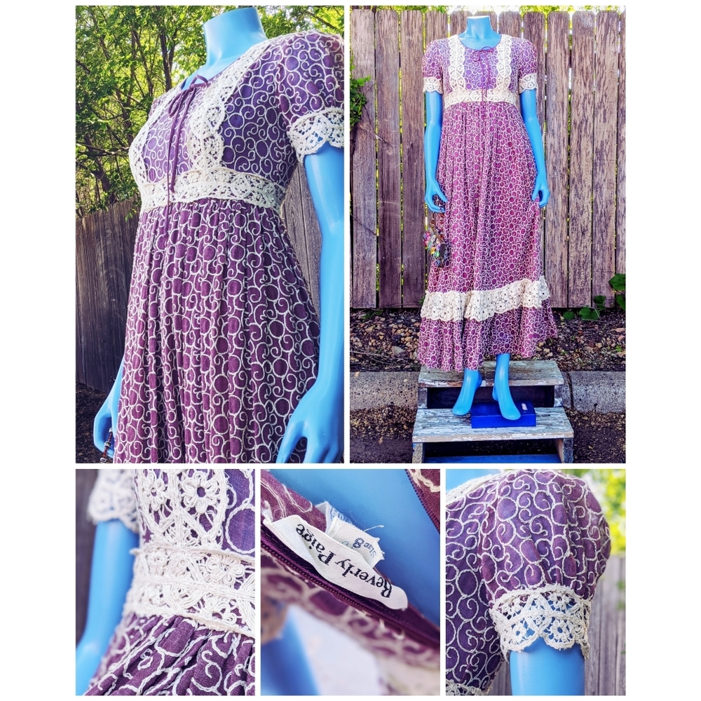 Vintage Beverly Paige Prairie Dress Size 8